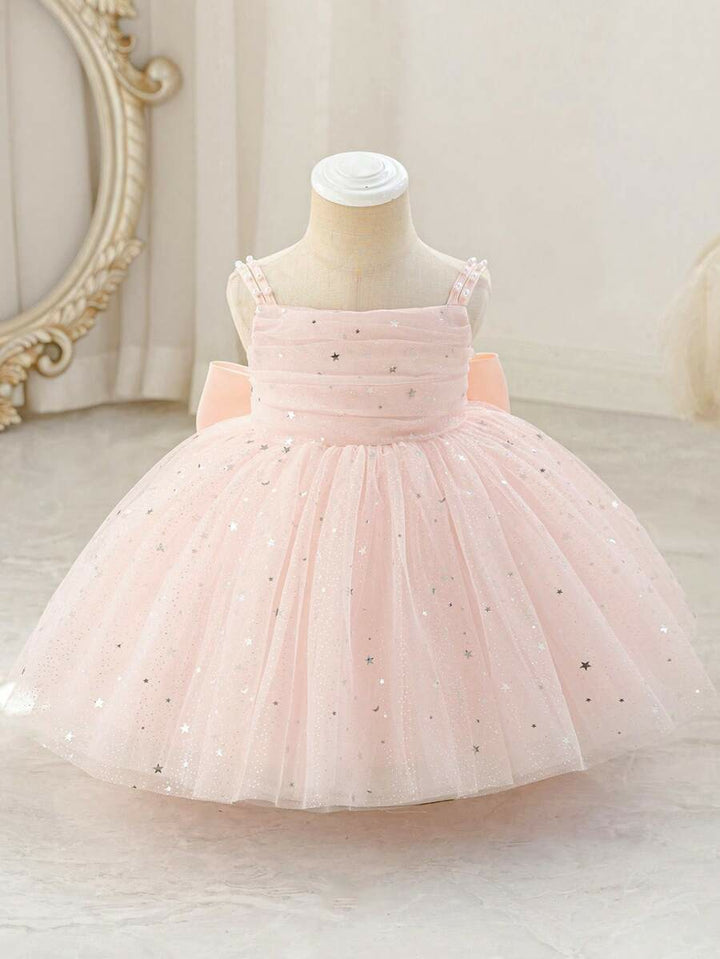TinyTulle Sparkling Pink Tulle Starry Sky Princess Dress for Baby Girls