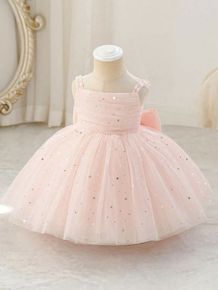 TinyTulle Sparkling Pink Tulle Starry Sky Princess Dress for Baby Girls