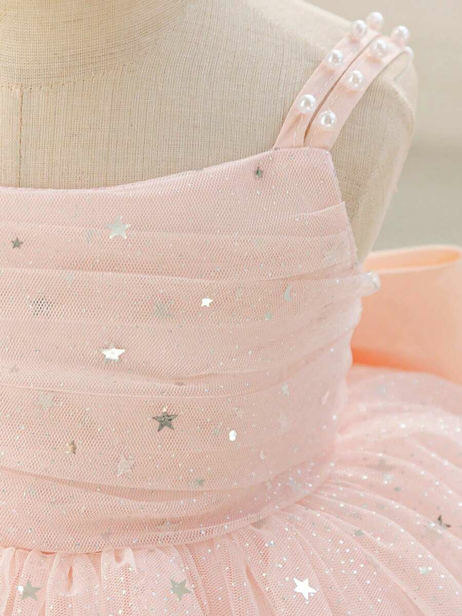 TinyTulle Sparkling Pink Tulle Starry Sky Princess Dress for Baby Girls