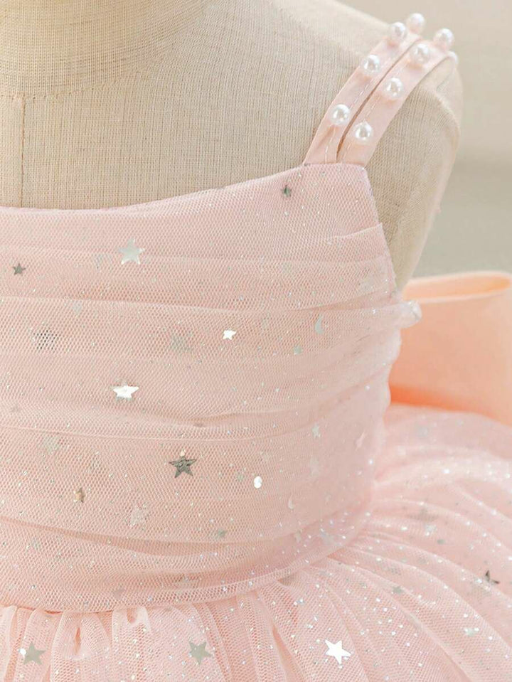 TinyTulle Sparkling Pink Tulle Starry Sky Princess Dress for Baby Girls