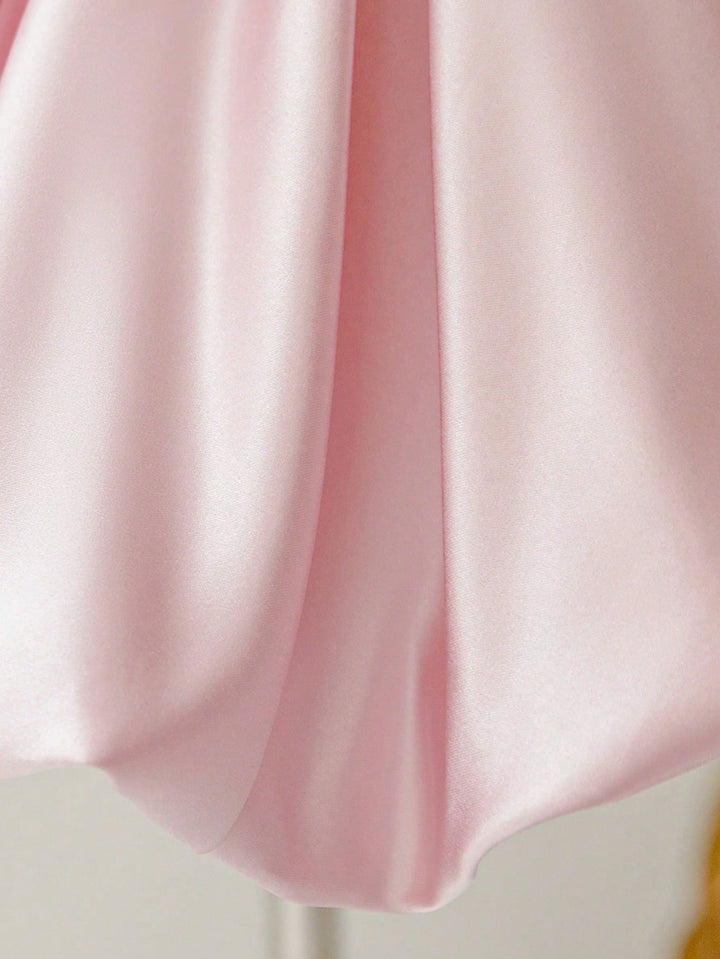 TinyTulle Baby Girls Satin Back Bow Tutu Flower Girl Dress 1st Birthday Party Dress