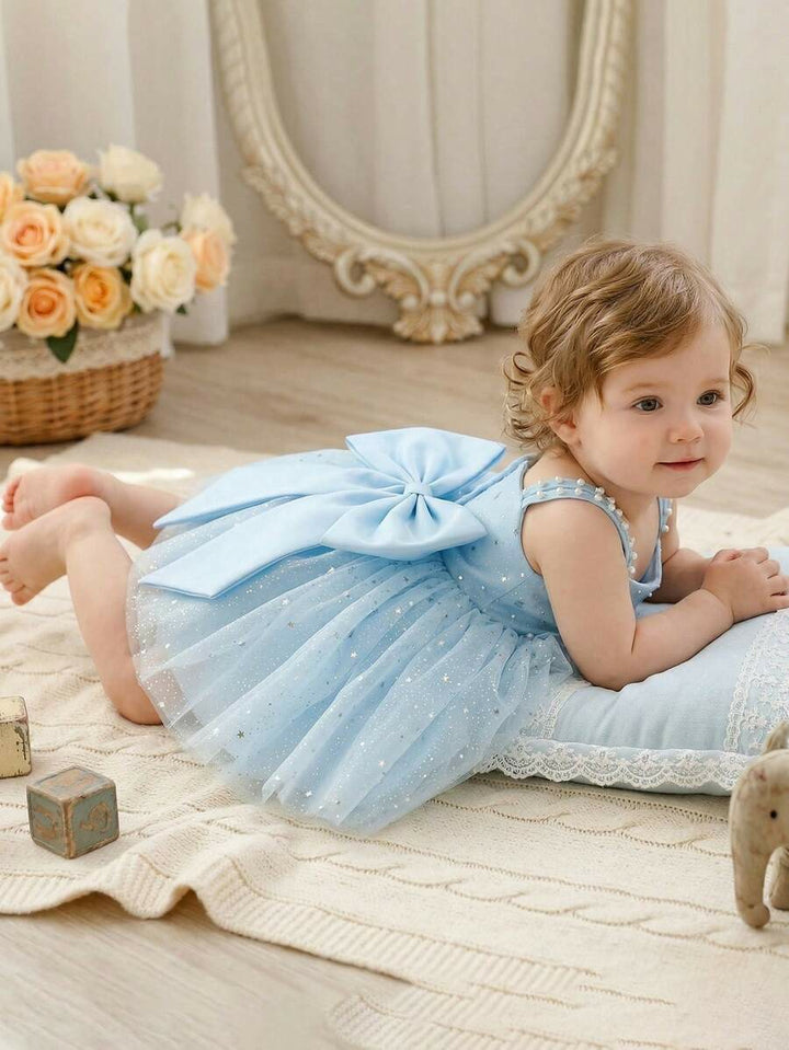TinyTulle Sparkling Pink Tulle Starry Sky Princess Dress for Baby Girls