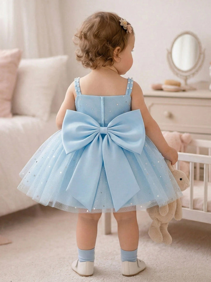 TinyTulle Sparkling Pink Tulle Starry Sky Princess Dress for Baby Girls