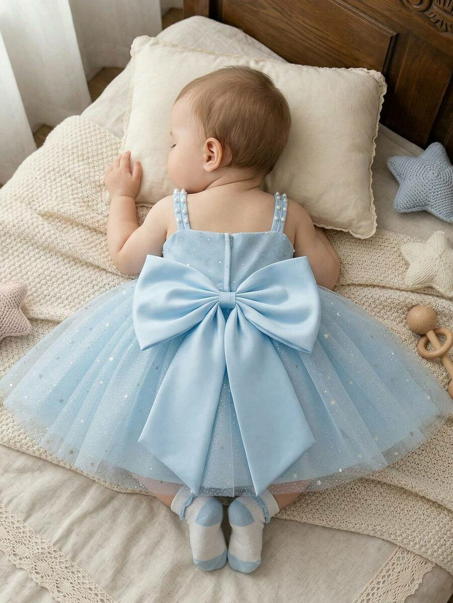 TinyTulle Sparkling Pink Tulle Starry Sky Princess Dress for Baby Girls