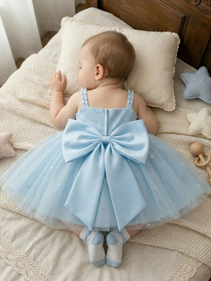 TinyTulle Sparkling Pink Tulle Starry Sky Princess Dress for Baby Girls