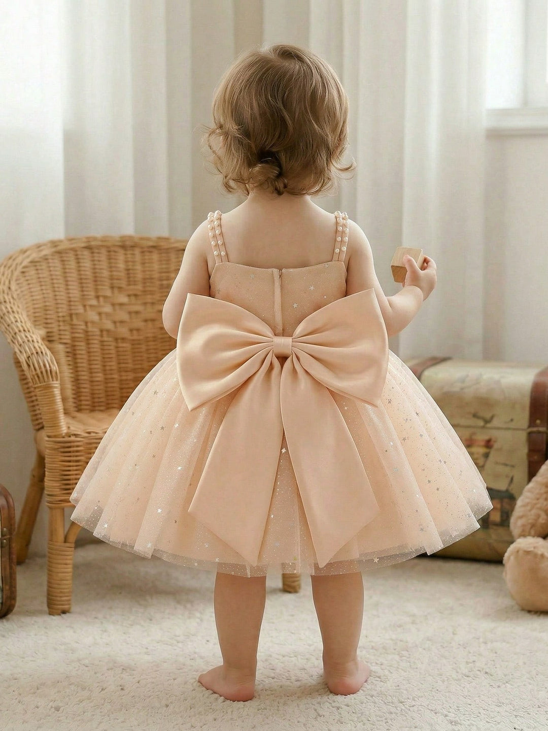 TinyTulle Sparkling Pink Tulle Starry Sky Princess Dress for Baby Girls
