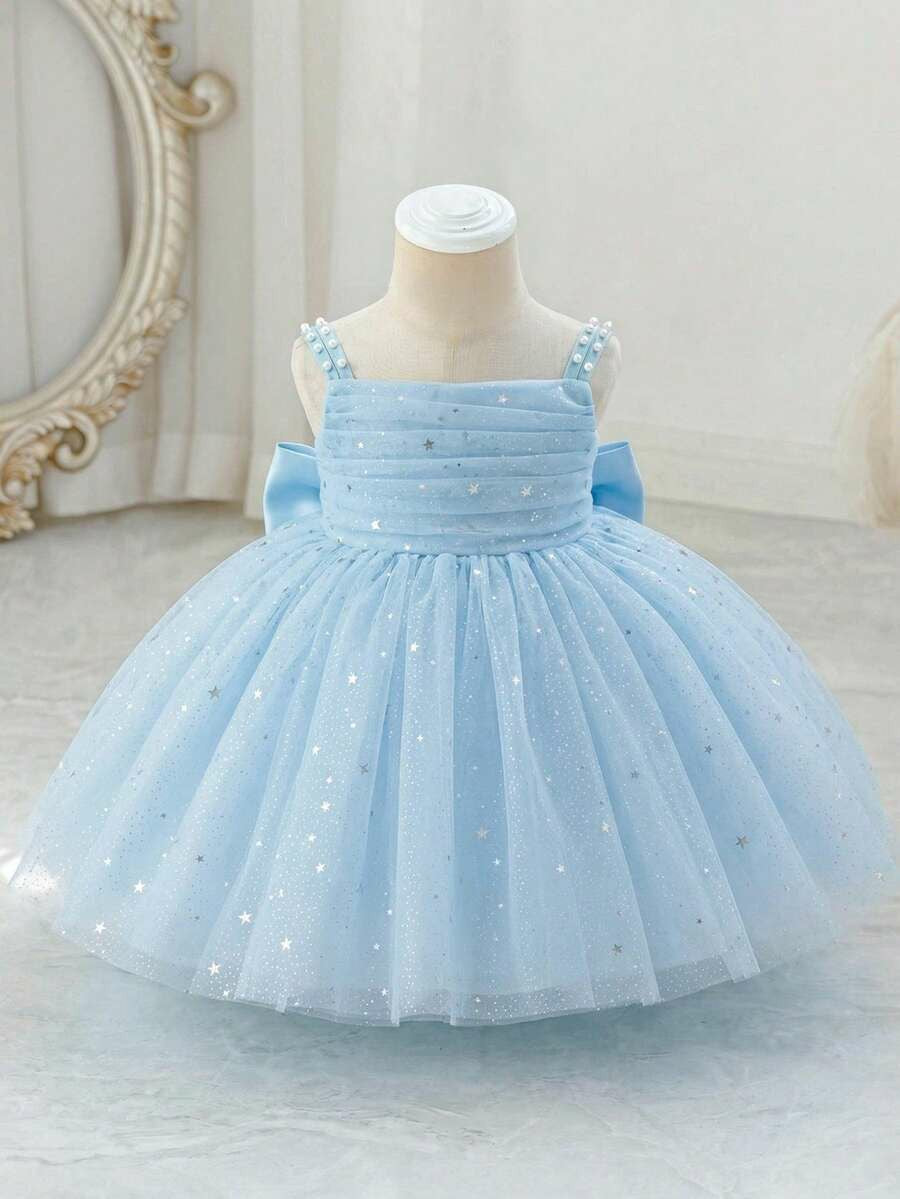 TinyTulle Sparkling Pink Tulle Starry Sky Princess Dress for Baby Girls