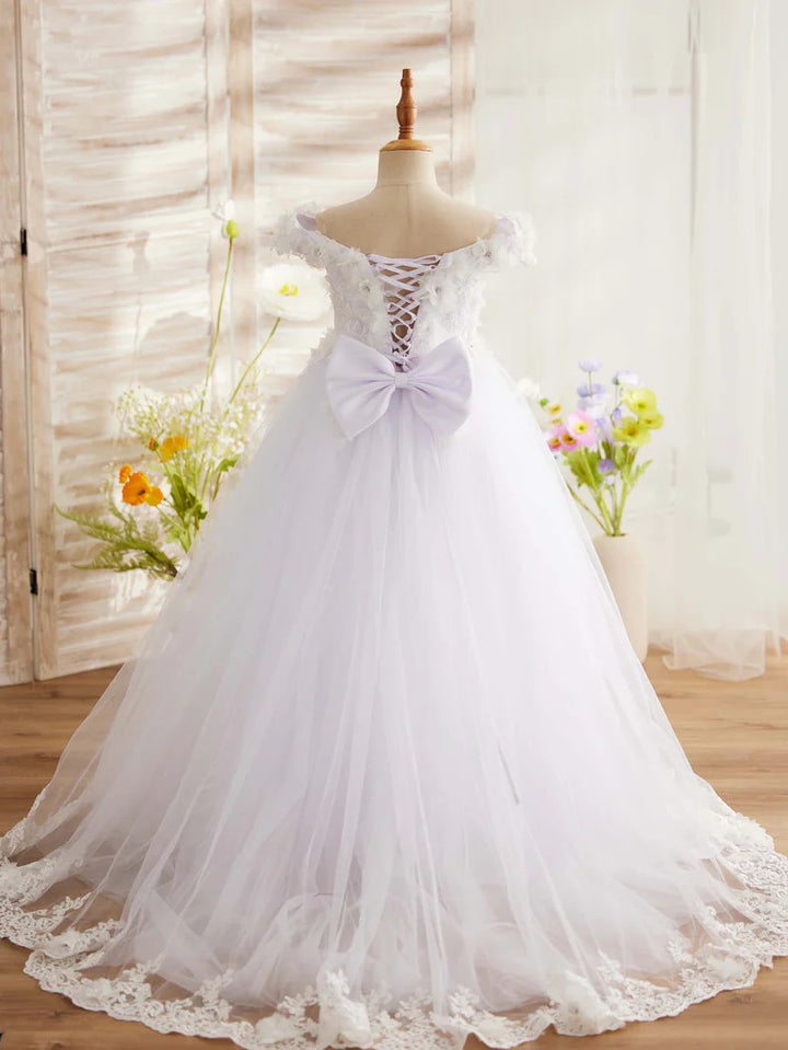TinyTulle Romantic Pink Sweetheart Tulle Princess Dress with Floral Lace Appliqués