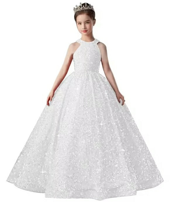 TinyTulle Sparkly Sequin Flower Girl Dress Pageant Party Gown
