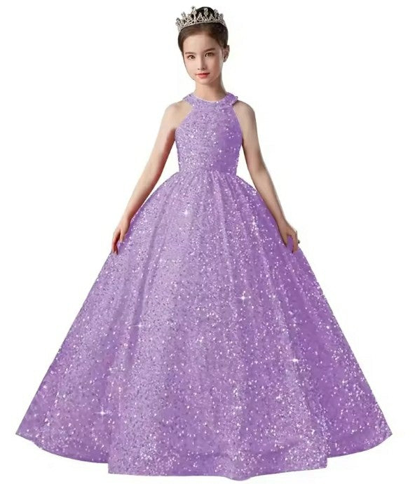 TinyTulle Sparkly Sequin Flower Girl Dress Pageant Party Gown