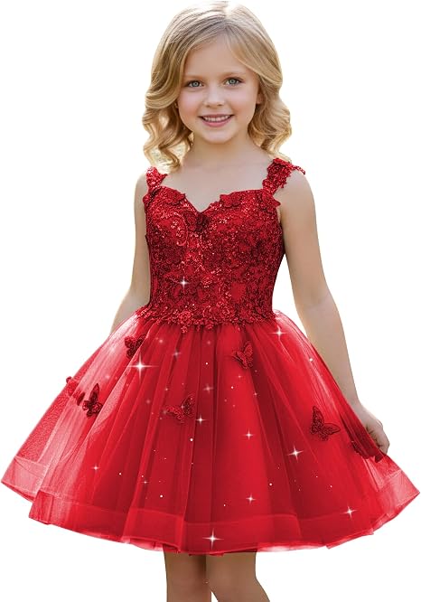 TinyTulle Mint Green Butterfly Flower Girl Dress Lace Tulle Princess Ball Gown