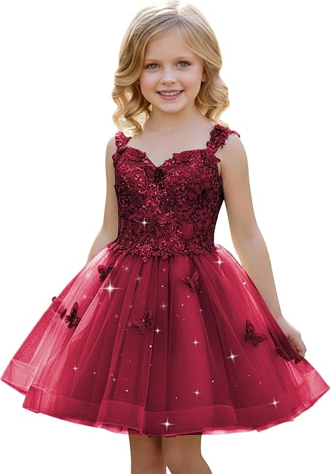 TinyTulle Mint Green Butterfly Flower Girl Dress Lace Tulle Princess Ball Gown
