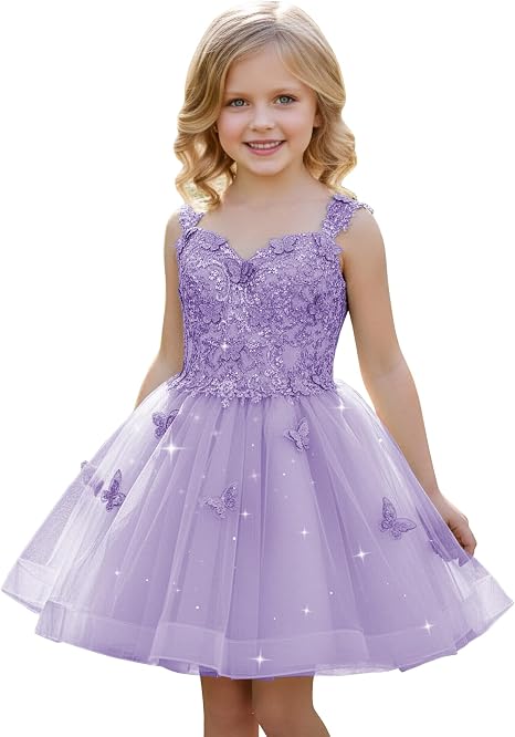 TinyTulle Mint Green Butterfly Flower Girl Dress Lace Tulle Princess Ball Gown