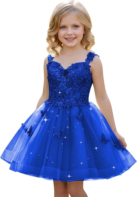 TinyTulle Mint Green Butterfly Flower Girl Dress Lace Tulle Princess Ball Gown