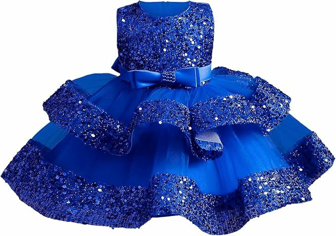 TinyTulle Sleeveless Sequin Tulle Flower Girl Dress with Bow Belt