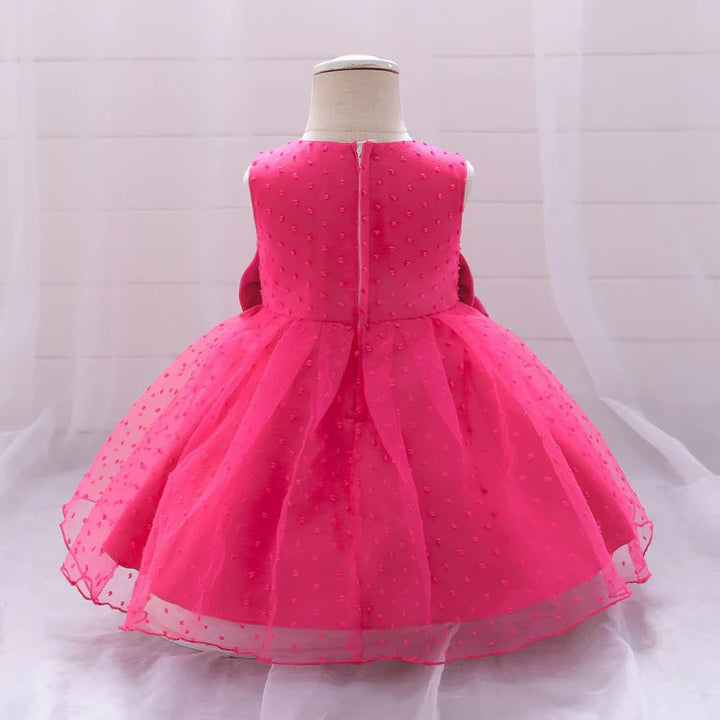 TinyTulle Elegant Ball Gown Sleeveless Scoop Neck Flower Girl Dress with Bow Knot