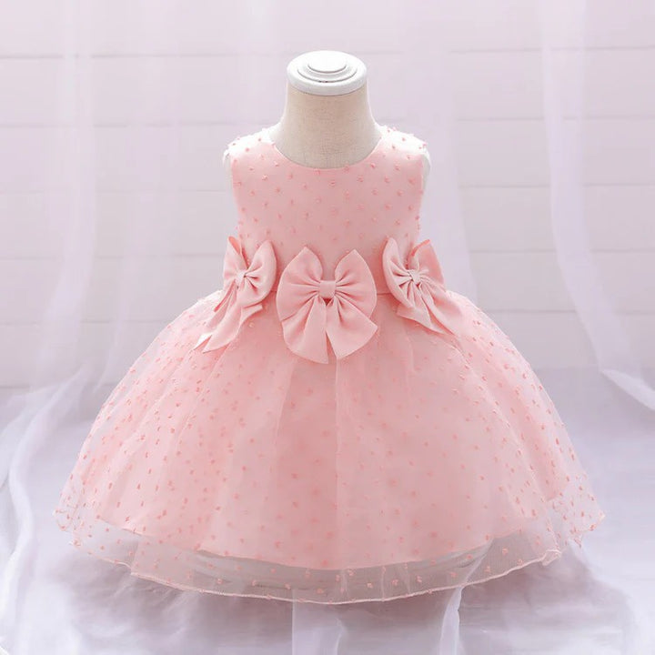 TinyTulle Elegant Ball Gown Sleeveless Scoop Neck Flower Girl Dress with Bow Knot