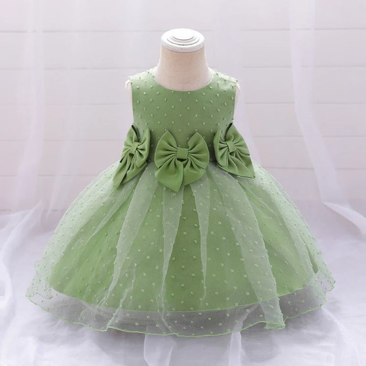 TinyTulle Elegant Ball Gown Sleeveless Scoop Neck Flower Girl Dress with Bow Knot