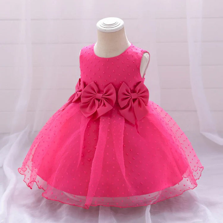 TinyTulle Elegant Ball Gown Sleeveless Scoop Neck Flower Girl Dress with Bow Knot