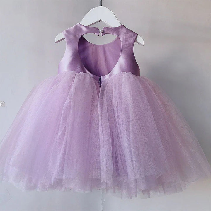 TinyTulle Lavender Dream Tulle Flower Girl Dress with Delicate Pearls Accents