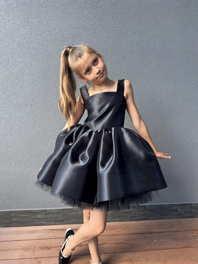 TinyTulle Black Tutu Dress for Baby Girls – Puffy Birthday &amp; Pageant Gown