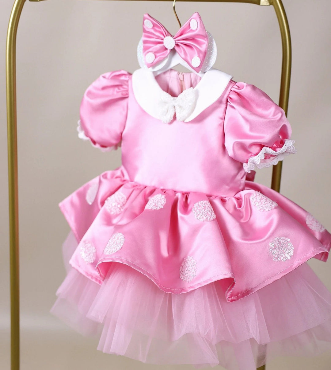 TinyTulle Pink Polka Dot Tutu Dress for Baby Girl&
