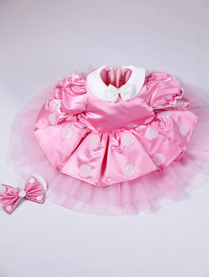 TinyTulle Pink Polka Dot Tutu Dress for Baby Girl&