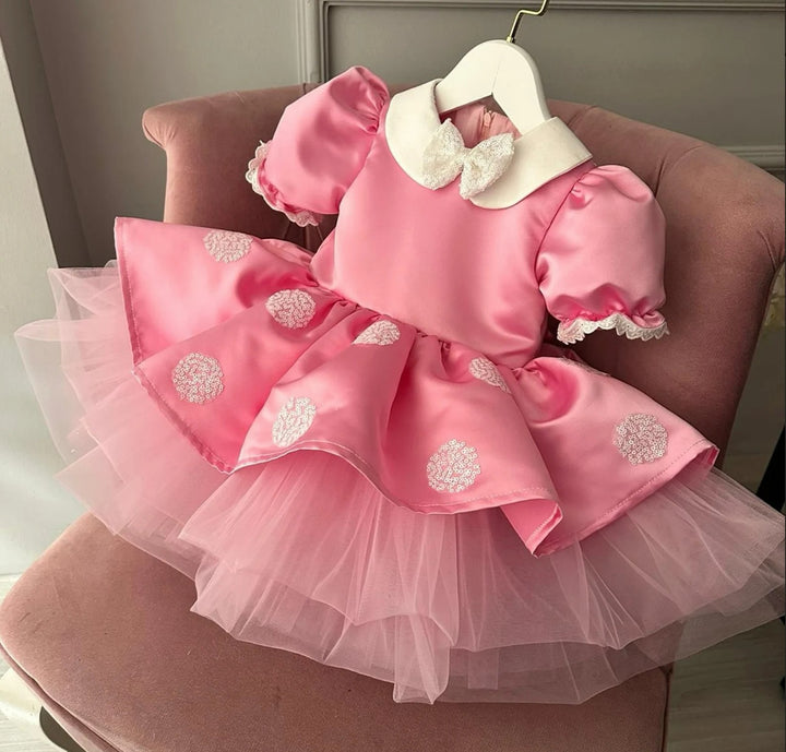 TinyTulle Pink Polka Dot Tutu Dress for Baby Girl&