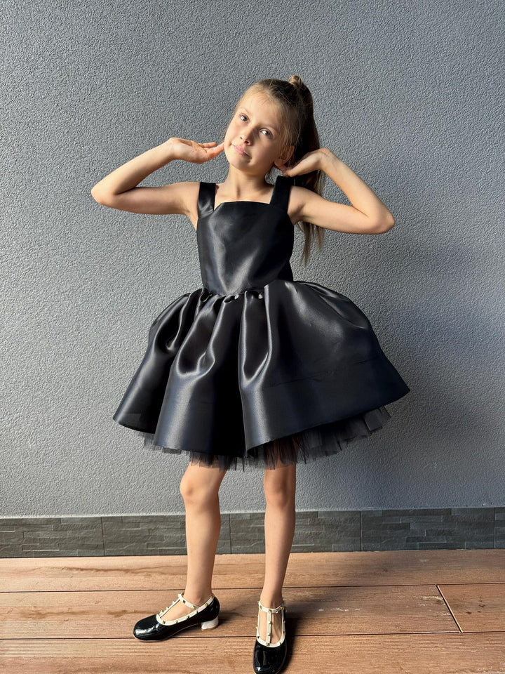 TinyTulle Black Tutu Dress for Baby Girls – Puffy Birthday &amp; Pageant Gown