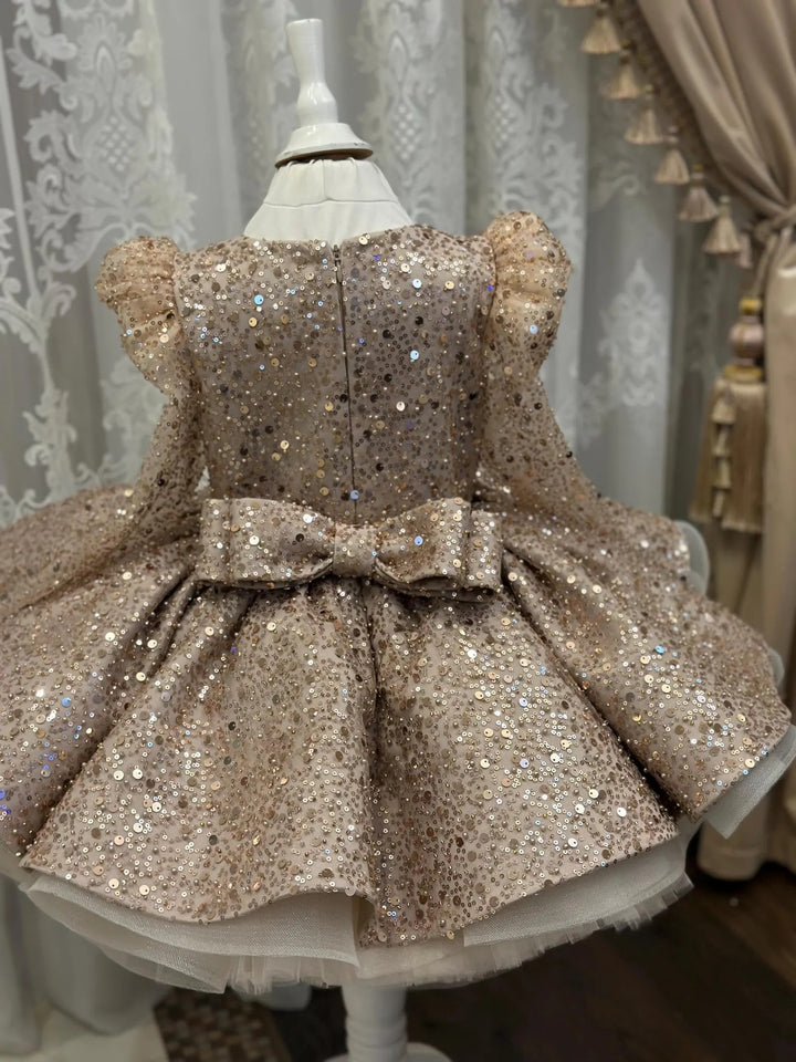 TinyTulle Sparkling Purple Sequin Flower Girl Dress for Pageant &amp; First Birthday