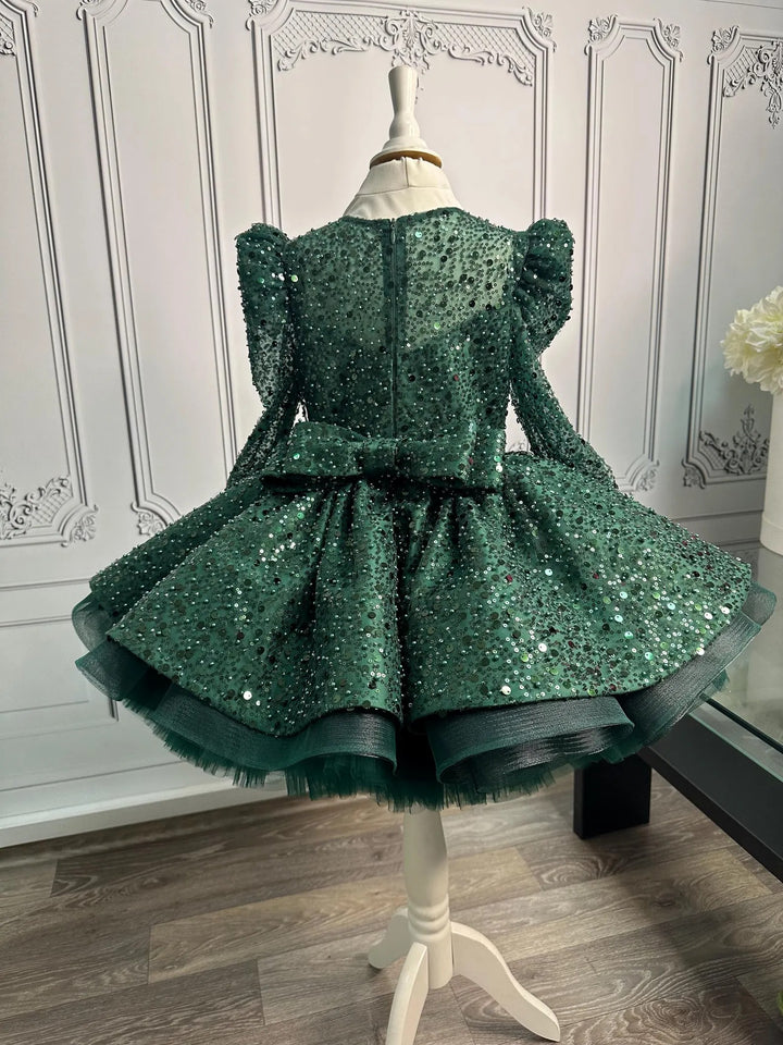 TinyTulle Sparkling Purple Sequin Flower Girl Dress for Pageant &amp; First Birthday