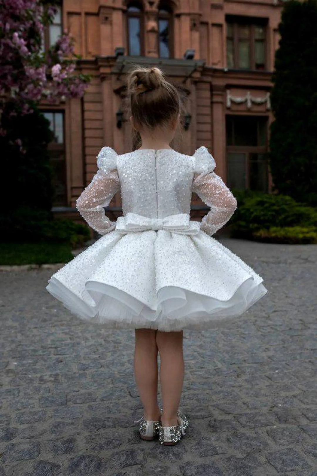 TinyTulle Sparkling Purple Sequin Flower Girl Dress for Pageant &amp; First Birthday