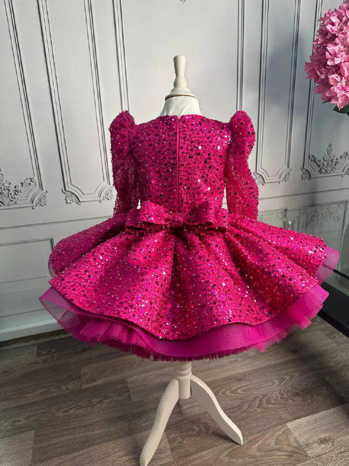 TinyTulle Sparkling Purple Sequin Flower Girl Dress for Pageant &amp; First Birthday