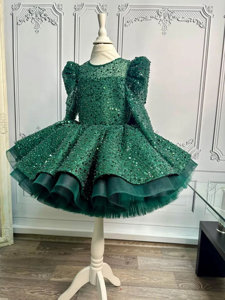 TinyTulle Sparkling Purple Sequin Flower Girl Dress for Pageant &amp; First Birthday