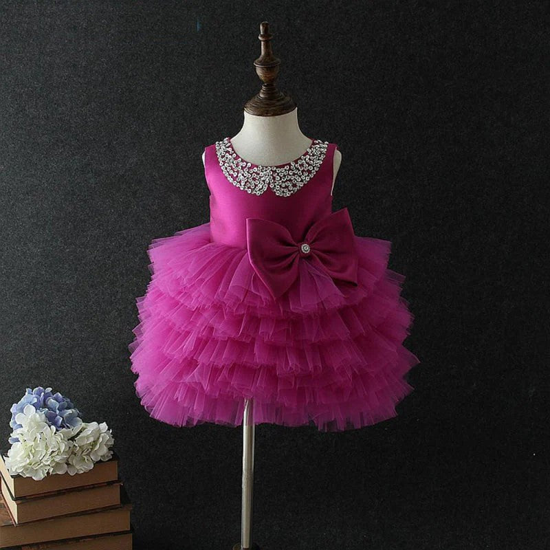 TinyTulle Sleeveless Tiered Tulle Princess Tutu Dress for Baby Girls
